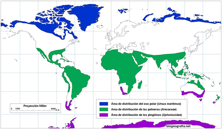Mapa de distribución de especies